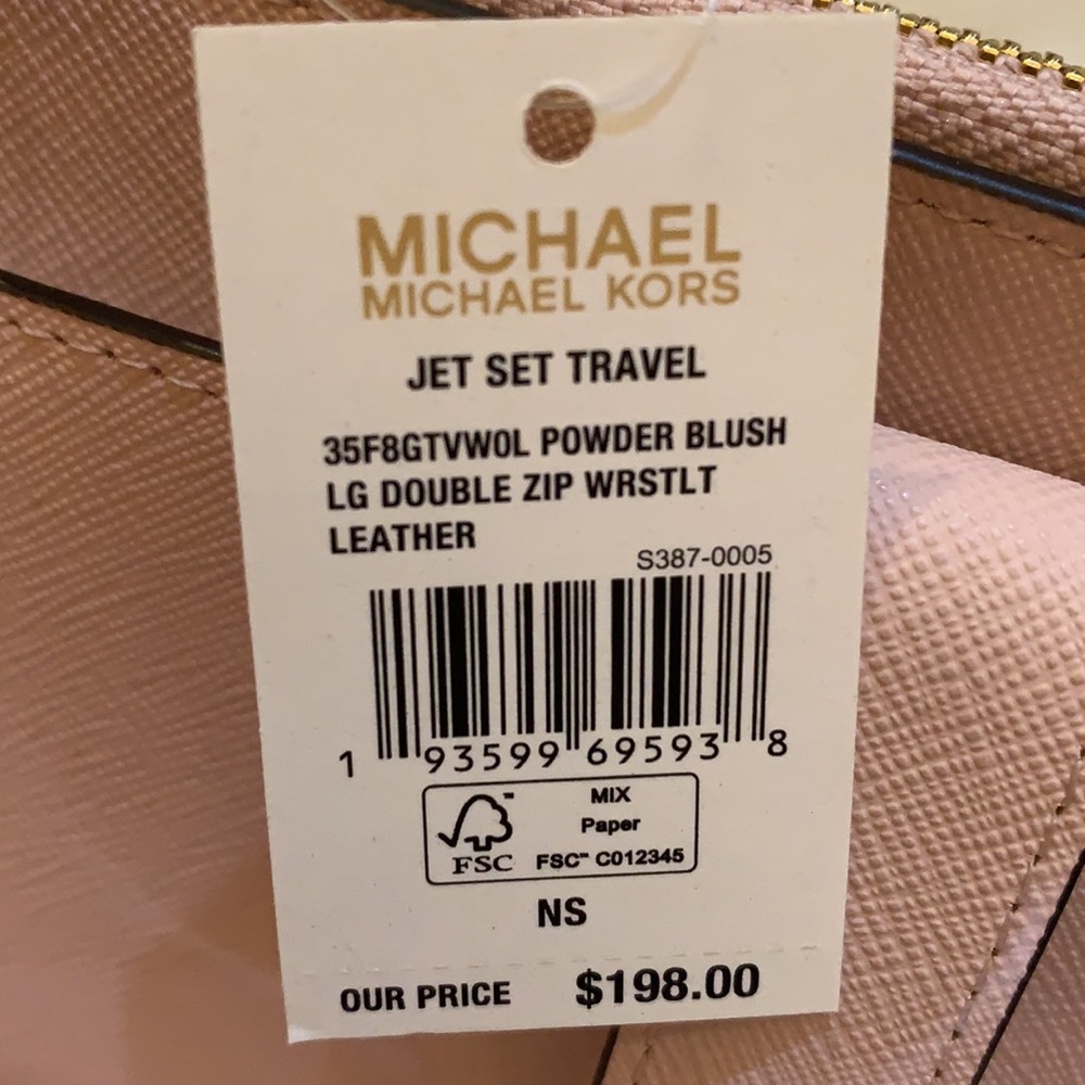 MICHAEL KORS LG DOUBLE ZIP WRISTLET Powder Blush - Picture 13 of 13